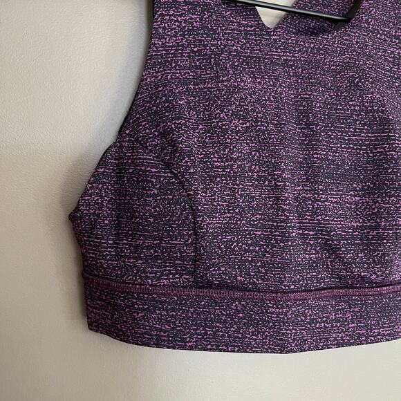 Lululemon Fast & Free Bra Salt Dark Mystic Black Sz 4 Purple Sports Bra Workout - Picture 6 of 14